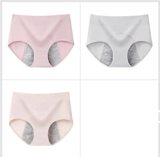 100% Cotton High-Waisted Antibacterial Period Underwear