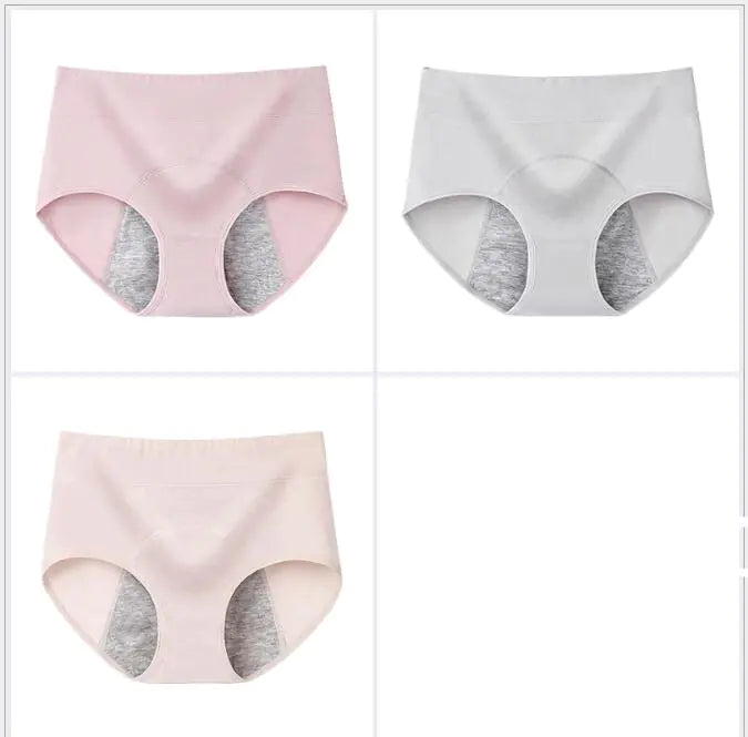 100% Cotton High-Waisted Antibacterial Period Underwear
